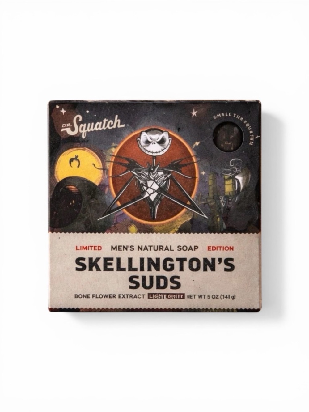 Dr. Squatch Skellington's Suds Men's Natural Soap - Black & Cream- NEW